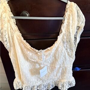 American Eagle Outfitters Cream Lace Blouse size XL brand NEW with tags was 45